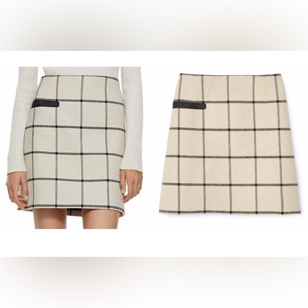 Tory Burch Plaid Side Pocket Skirt